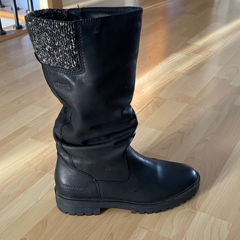 Cougar Black Boots with Knit Cuff
